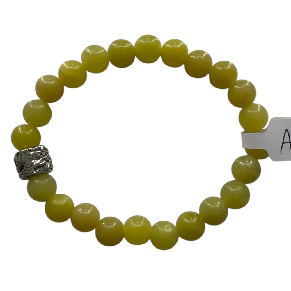Yellow agate gemstone bracelet - Picture 2 of 6